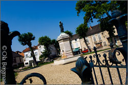 The village square in Rully, Burgundy.